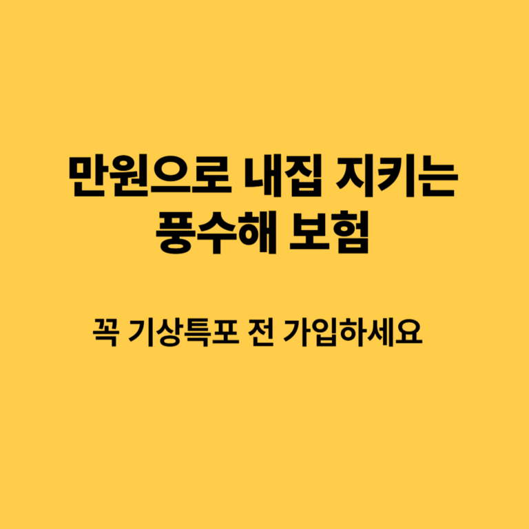 풍수해보험 : 정부지원으로 1만원에 가입하는 내 집 지킴이 4 풍수해보험 썸네일